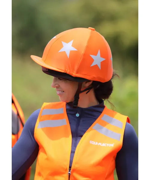 Equiflector Hat Silk, Big Stars: Orange