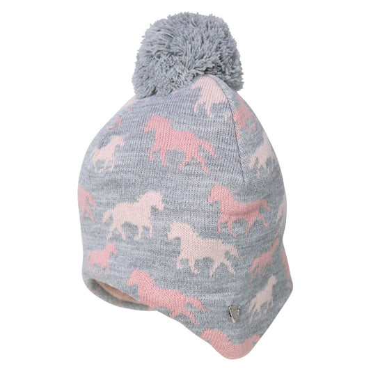 Hy Equestrian Flaine Childrens Hat: Grey/Pink