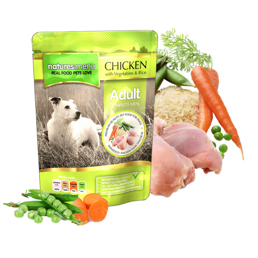Natures Menu: Adult Pouch Chicken Veg & Rice 300gm