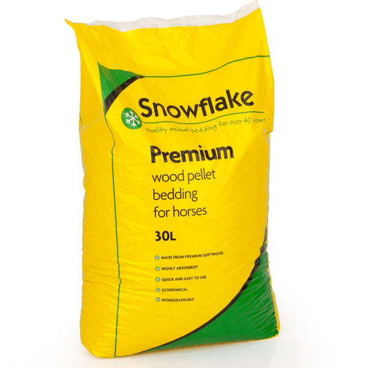 Snowflake: Equine Wood Pellet Bedding 30ltr (1-10 Bags)