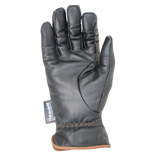 Hy Equestrian Thinsulate Leather Glove Black