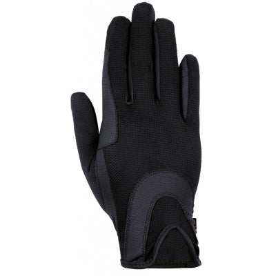 HKM Riding Gloves Grip Mesh Black