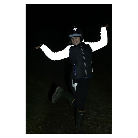 Hy Equestrian Silva Flash Waterproof Padded Jacket Black/Silver