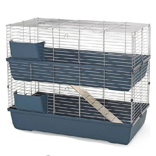 214XL Indoor Rabbit 2 Storey House With Hay Rack 100x53x96cm