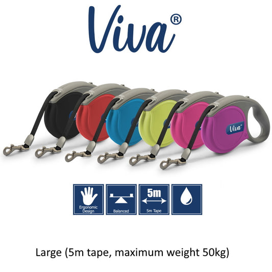 Ancol Viva: Retractable Lead lge 5m