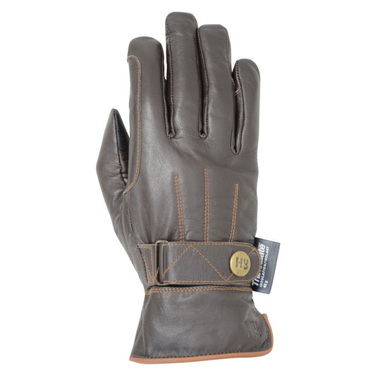 Hy Equestrian Thinsulate Leather Glove Brown