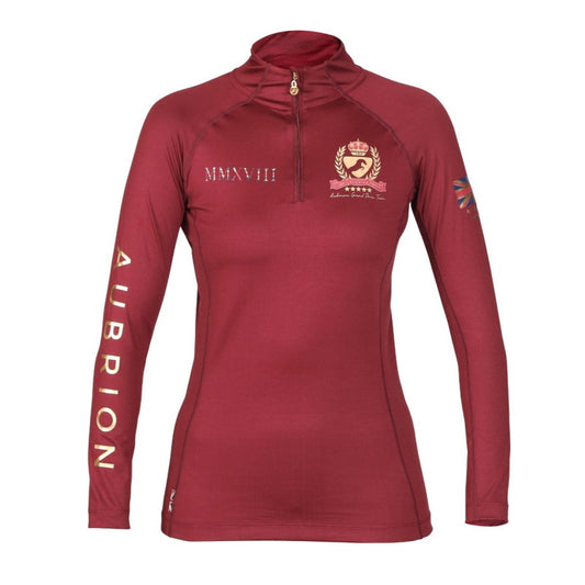 Aubrion Team Long Sleeve Base Layer Burg