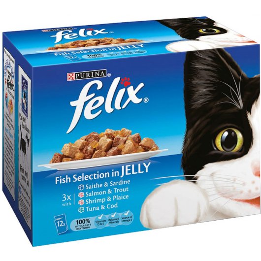 Felix: Fish Selection In Jelly Pouch 12x100gm
