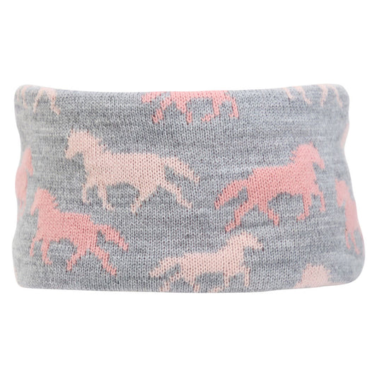 Hy Equestrian Flaine Childrens Headband: Grey/Pink