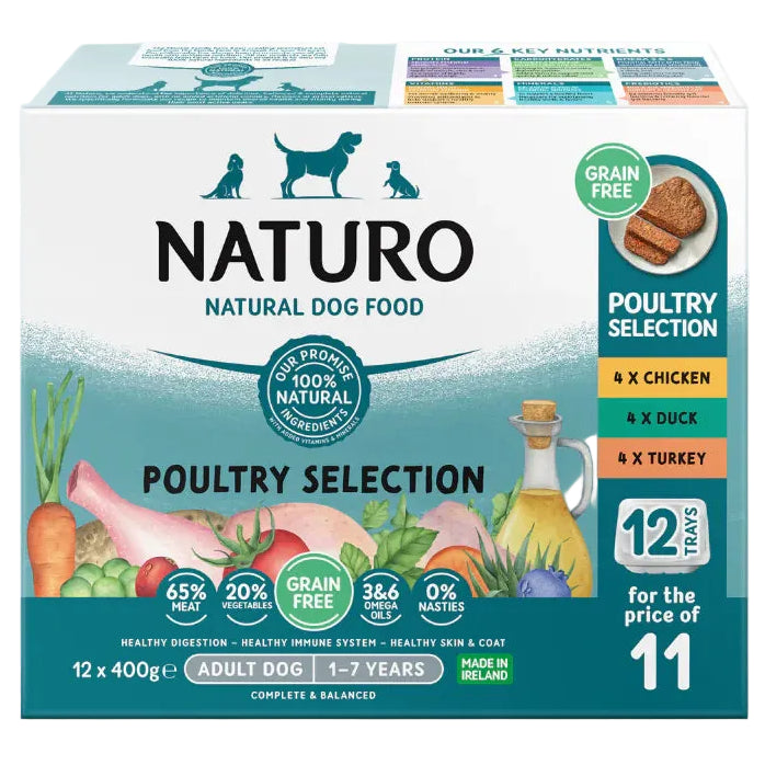 Naturo: Poultry Selection Tray Grain Free 12x400gm
