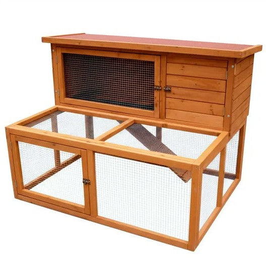 Classic: Tiered Hutch With Play Pen 126x88x90cm